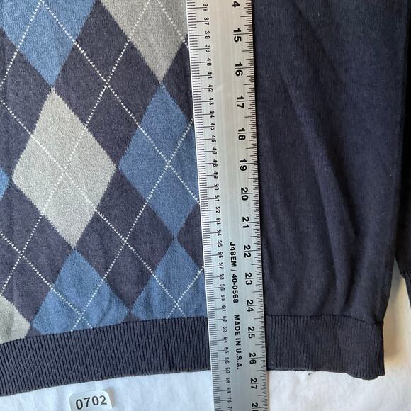 Van Heusen Men’s Long Sleeve V-neck Knit Sweater size L, Blue - Picture 4 of 8